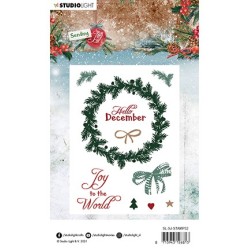 (SL-SJ-STAMP52)Studio light SL Clear stamp Christmas wreath Sending Joy nr.52