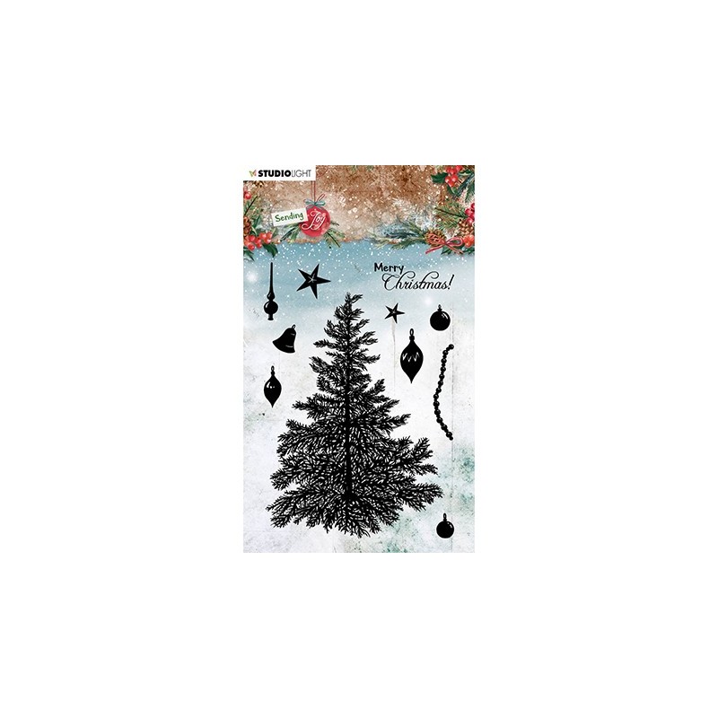 (SL-SJ-STAMP53)Studio light SL Clear stamp Build a Christmas tree Sending Joy nr.53
