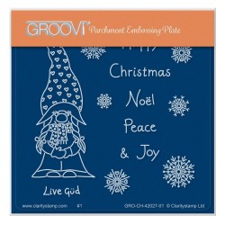 (GRO-CH-42027-01)Groovi® Baby plate A6 BARBARA'S CHRISTMAS GÜD GNOME AND SENTIMENTS