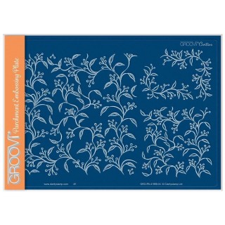 (GRO-PA-41998-04)Groovi Plate A5 LINDA WILLIAMS' GROOVI CONTOURS - FOLIAGE PATTERN