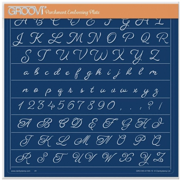 (GRO-WO-41785-15)Groovi Plate A4 LINDA WILLIAMS' GROOVI CONTOURS - ALPHABET