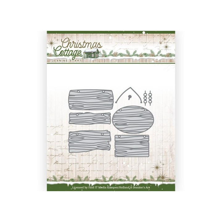 (JAD10141)Dies - Jeanine's Art - Christmas Cottage - Wooden Sign Boards