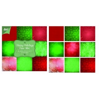 (6011/0026)Papier block 15X15 cm happy holidays
