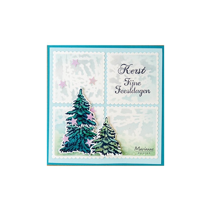 (TC0887)Clear stamp & die set Tiny's Snow village