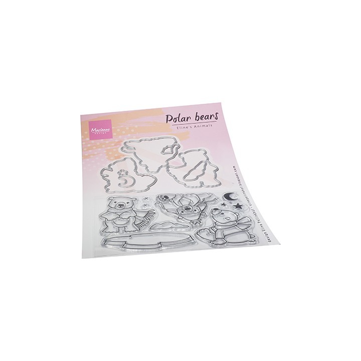 (ec0193)Clear Stamp & dies Eline's Polar bears