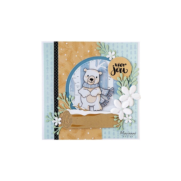 (ec0193)Clear Stamp & dies Eline's Polar bears