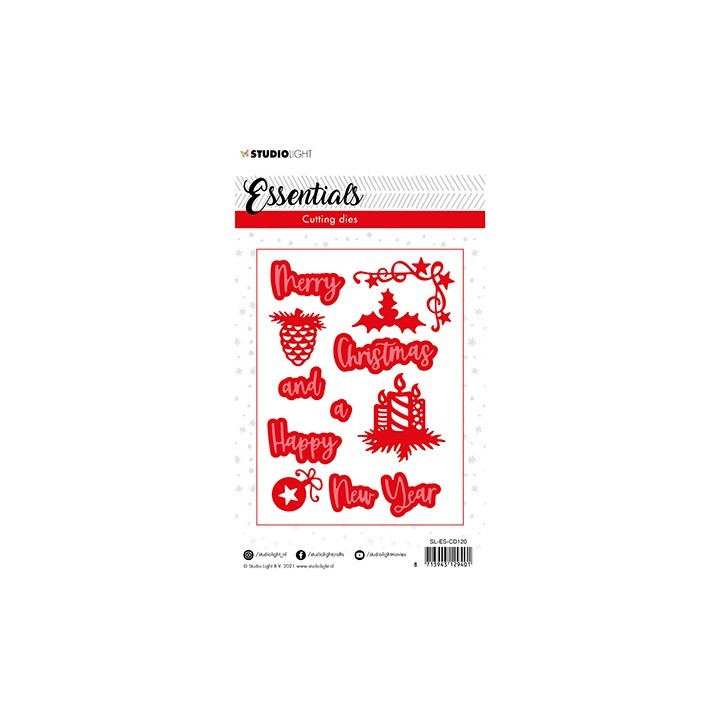 (SL-ES-CD120)Studio Light  SL Cutting Die Christmas Merry Christmas ENG 3 Essentials nr.120