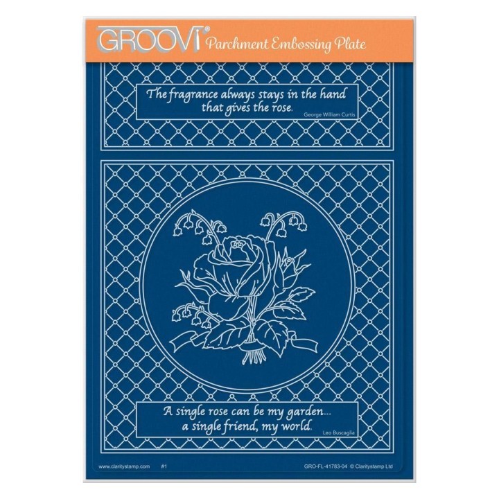 (GRO-FL-41783-04)Groovi Plate A5 JAYNE NESTORENKO ROSE & LATTICE FRAME