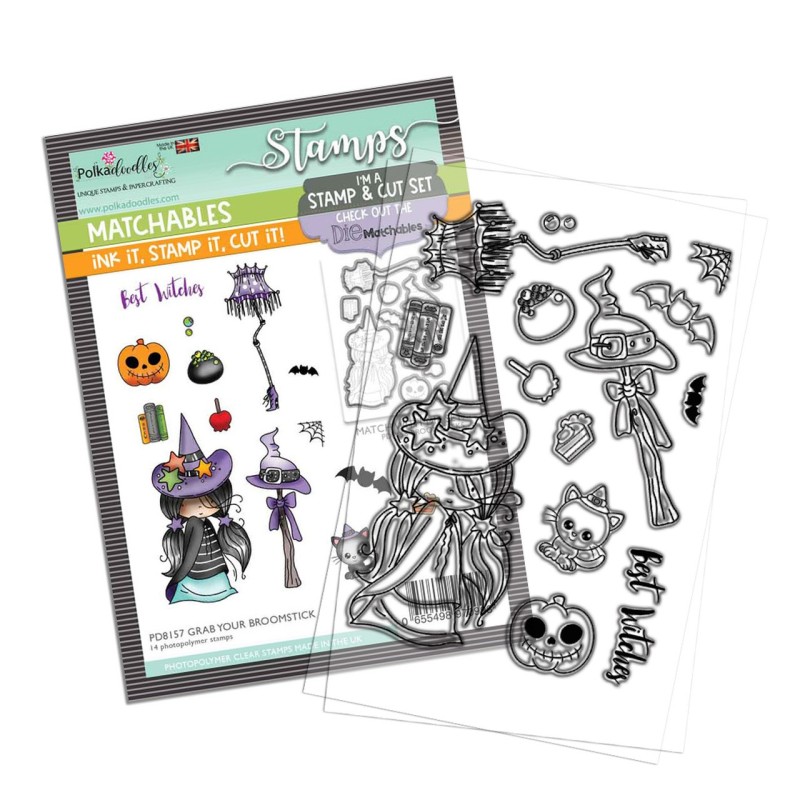 (PD8157)Polkadoodles Grab your Broomstick Clear Stamps