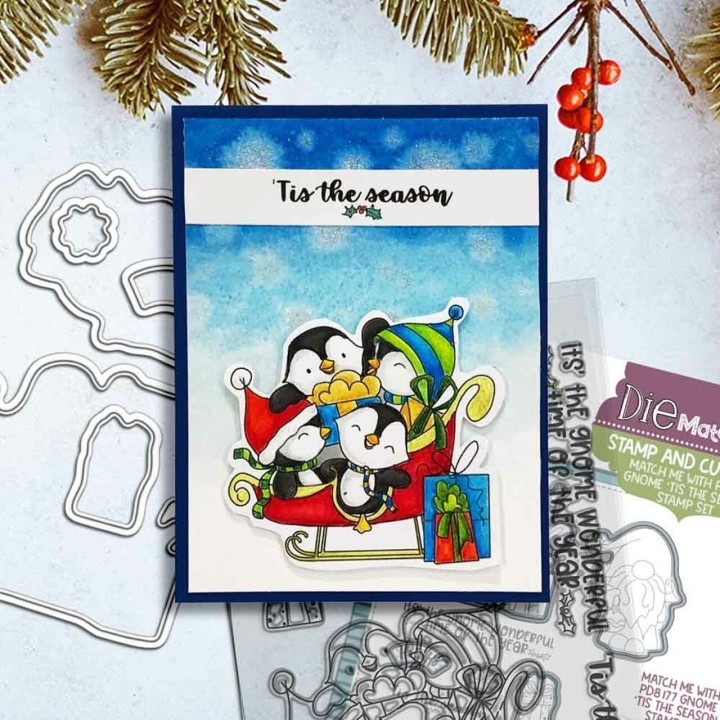 (PD8177)Polkadoodles Gnome Tis the Season Clear Stamps