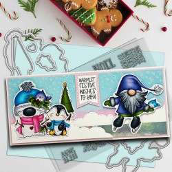 (PD8179)Polkadoodles Gnome Let it Snow Clear Stamps