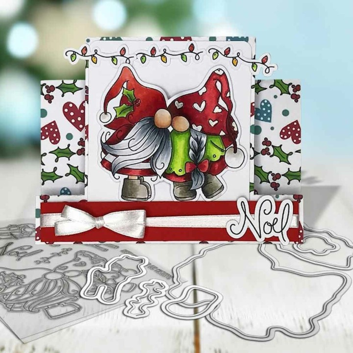 (PD8189)Polkadoodles Gnome Meet Me Under the Mistletoe Clear Stamps