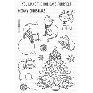 (CS-593)My Favorite Things Meowy Christmas Clear Stamps