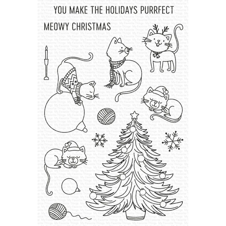 (CS-593)My Favorite Things Meowy Christmas Clear Stamps