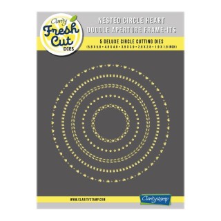 (ACC-DI-31155-66)Clarity NESTED CIRCLE HEART DOODLE APERTURE FRAME-ITS DIE SET