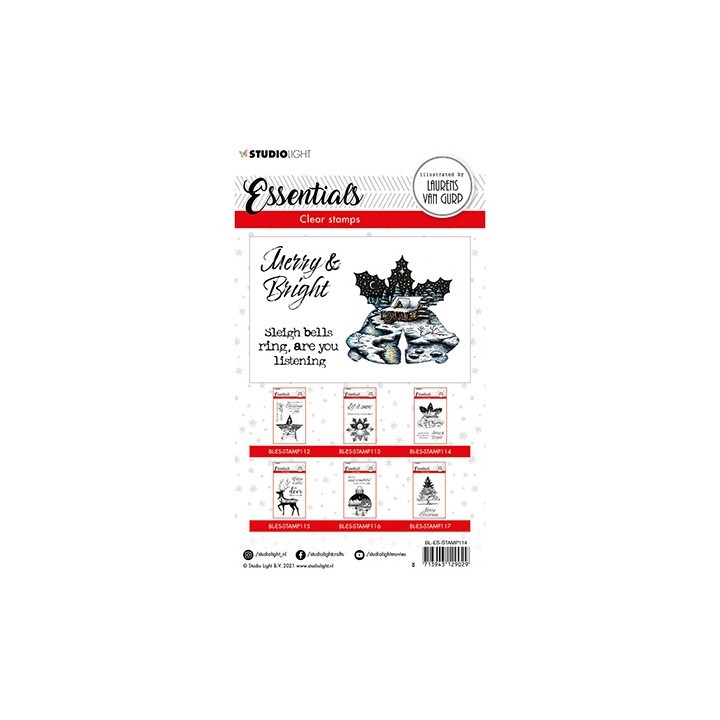 (BL-ES-STAMP114)Studio light BL Clear stamp Christmas Bells Essentials nr.114