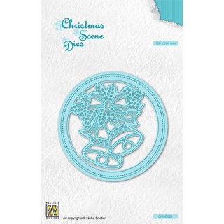 (CRSD021)Nellie's choice Christmas scene dies Round frame Christmas bells