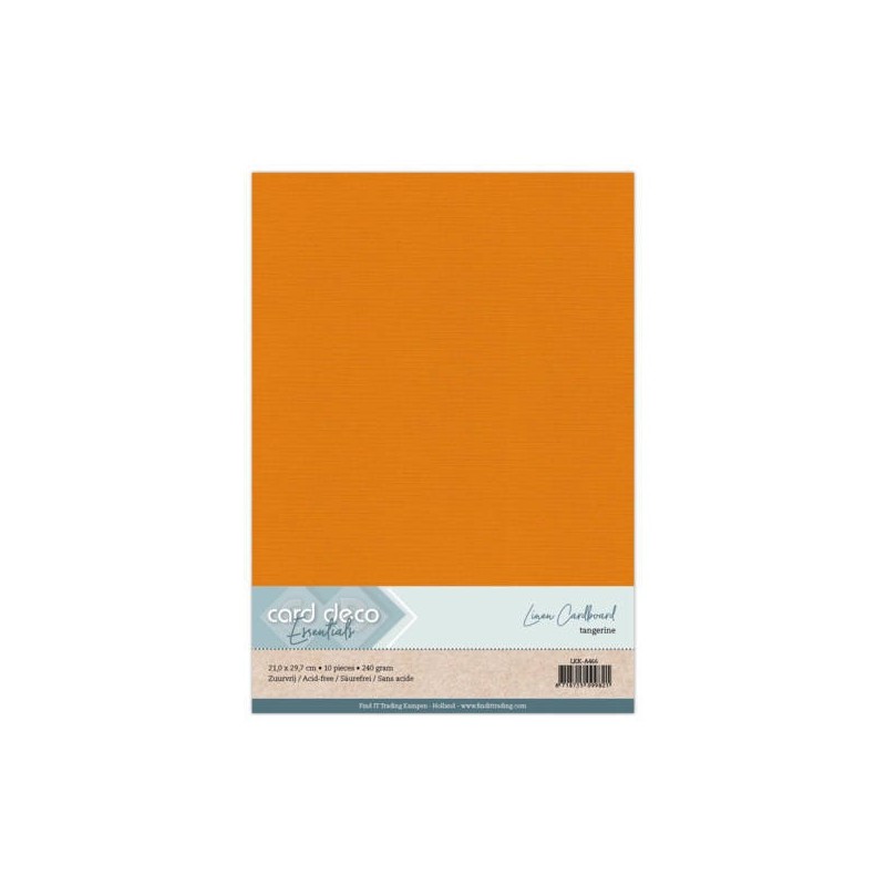 (LKK-A466)Linen Cardstock - A4 - Tangerine