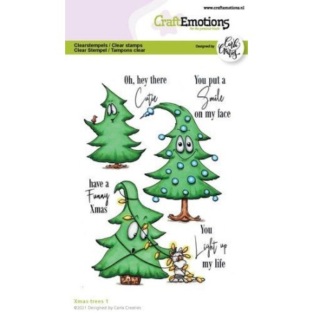(1521)CraftEmotions clearstamps A6 - Xmas trees 1 (Eng) Carla Creaties
