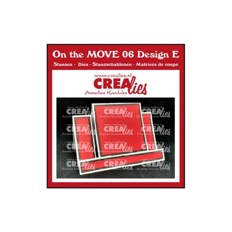 (CLMOVE06)Crealies On The MOVE Mix Center Step Card with square