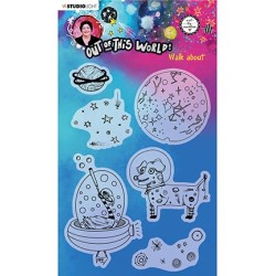 (ABM-OOTW-STAMP69)Studio light BM Clear Stamp Walk-about Out Of This World nr.69