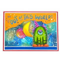 (ABM-OOTW-STAMP71)Studio light ABM Clear Stamp Space Cats Out Of This World nr.71