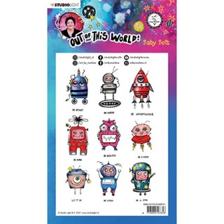 (ABM-OOTW-STAMP74)Studio Light ABM Clear Stamp Baby Bots Out Of This World nr.74