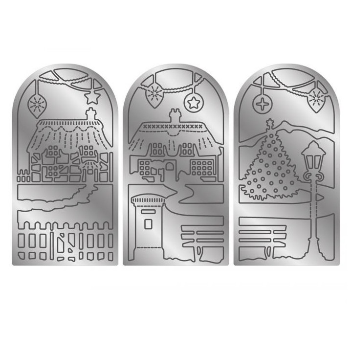 (GEM-MD-ELE-QUAVI)Gemini Triptych Quaint Village Elements Dies