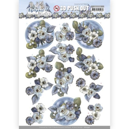 (SB10598)3D Push Out - Amy Design - Awesome Winter - Winter Flowers