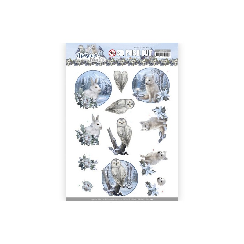 (SB10599)3D Push Out - Amy Design - Awesome Winter - Winter Animals