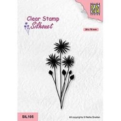 (SIL105)Nellie`s Choice Clearstamp - Flowers-18