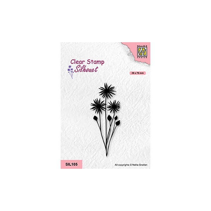 (SIL105)Nellie`s Choice Clearstamp - Flowers-18