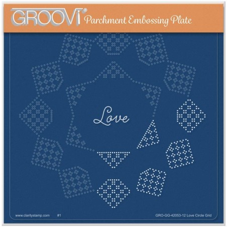 (GRO-GG-42053-12)Groovi Grid Plate JOSIE DAVIDSON'S LOVE CIRCULAR LACE DUET