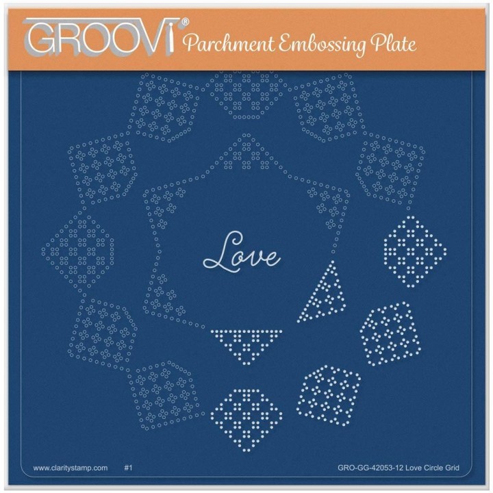 (GRO-GG-42053-12)Groovi Grid Plate JOSIE DAVIDSON'S LOVE CIRCULAR LACE DUET