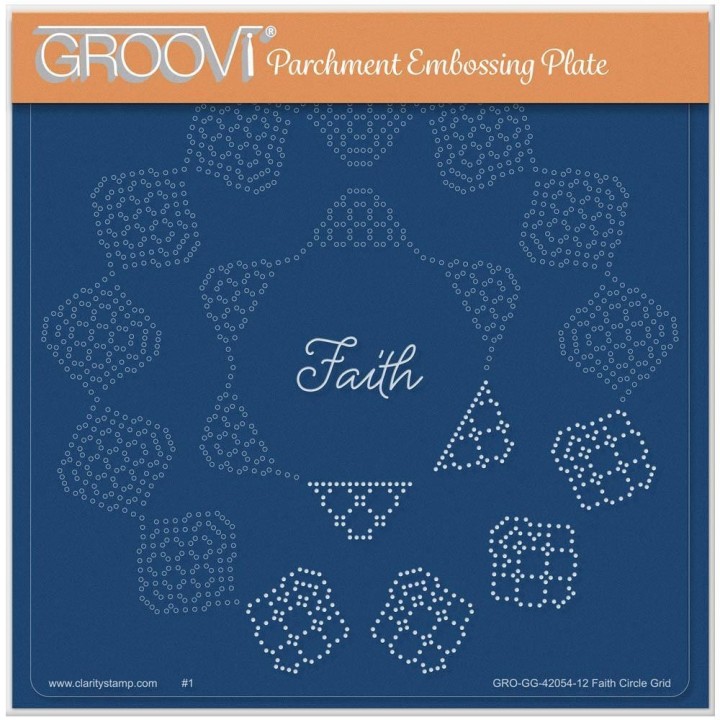 (GRO-GG-42054-12)Groovi Grid Plate JOSIE DAVIDSON'S FAITH CIRCULAR LACE DUET