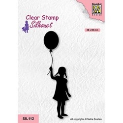 (SIL112)Nellie`s Choice Clearstamp - Girl with balloon