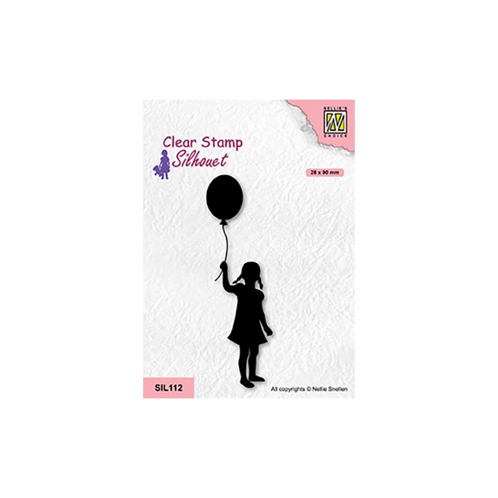 (SIL112)Nellie`s Choice Clearstamp - Girl with balloon