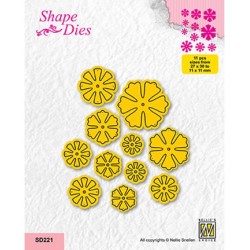 (SD221)Nellie's shape dies Set of Small Flowers