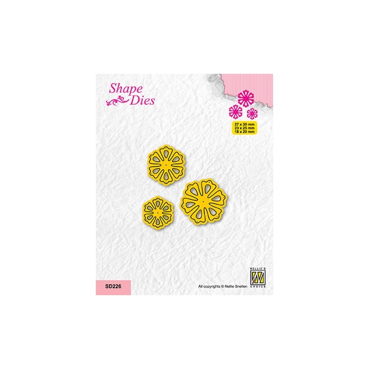 (SD226)Nellie's shape dies Set of 3 Flowers-5
