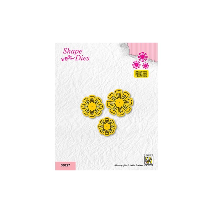 (SD227)Nellie's shape dies Set of 3 Flowers-6