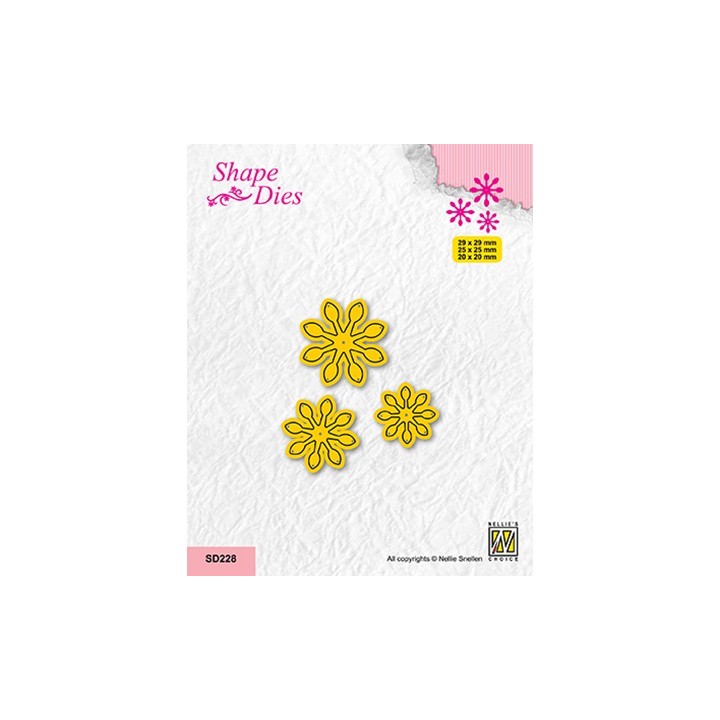 (SD228)Nellie's shape dies Set of 3 Flowers-7