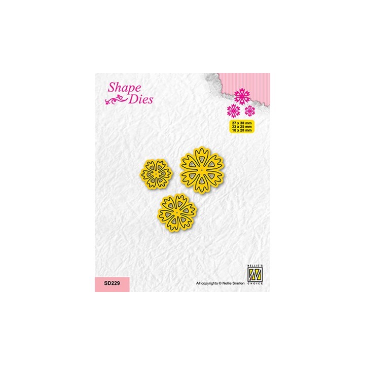 (SD229)Nellie's shape dies Set of 3 Flowers-8
