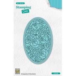 (STAD008)Nellie's choice Stamping dies Round Oval roses