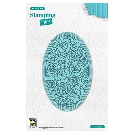 (STAD008)Nellie's choice Stamping dies Round Oval roses