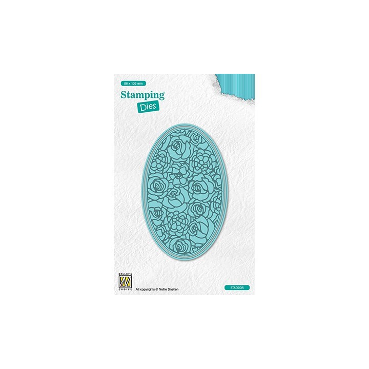 (STAD008)Nellie's choice Stamping dies Round Oval roses