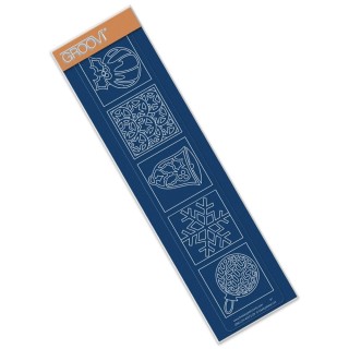 (GRO-CH-40372-09)Groovi Border Plate CHRISTMAS SQUARES - PUDDING