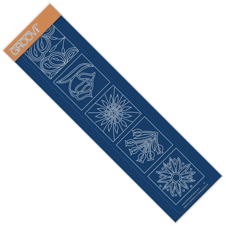 (GRO-FL-40378-09)Groovi Border Plate FLORAL SQUARES - DAISY