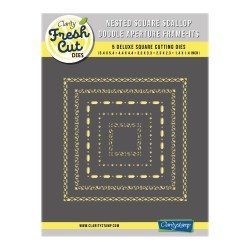 (ACC-DI-31159-66)Clarity NESTED SQUARE SCALLOP DOODLE APERTURE FRAME-ITS DIE SET