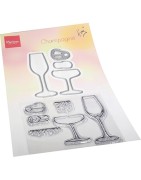 (TC0889)Clear stamp & die set Tiny's Champagne