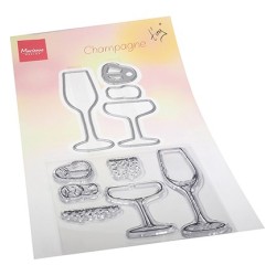 (TC0889)Clear stamp & die set Tiny's Champagne